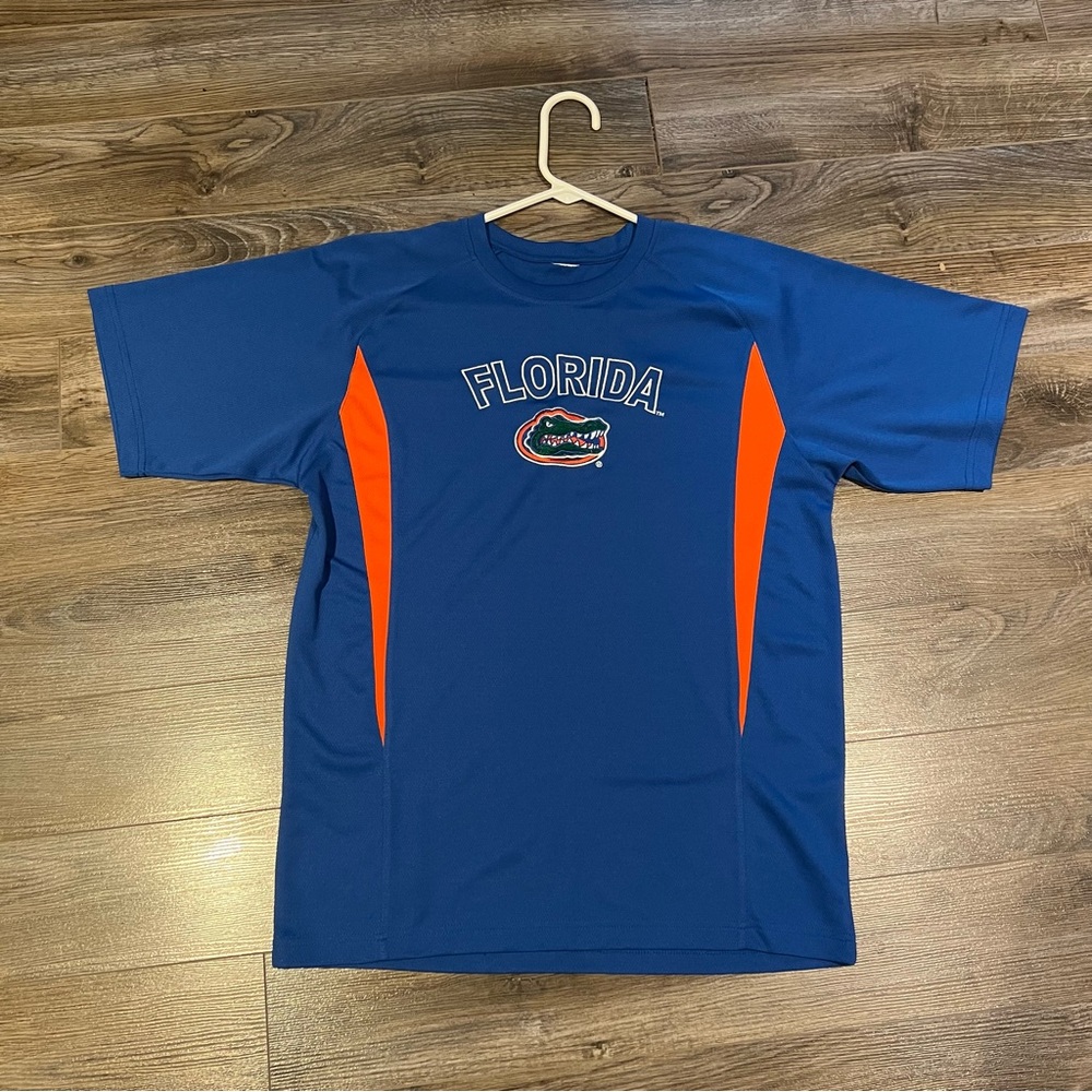 Florida Gators Embroidered Blue and Orange Jersey Material T-Shirt (Size Medium)